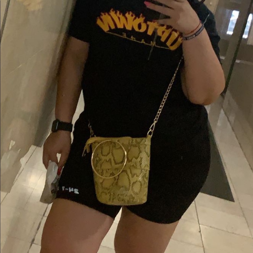 Yellow Snake Skin Purse